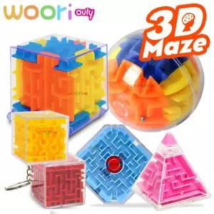 1-3Pcs 3D 미로 큐브 투명 매직 퍼즐 속도 일치 안티 스트레스 장난감 롤링 볼 게임 교육