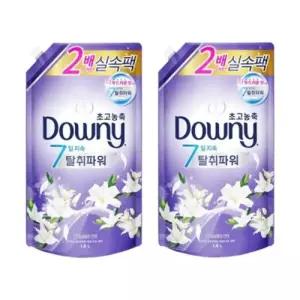 다우니 고농축 섬유유연제 화이트티와 릴리 1.6L 리필용 2개