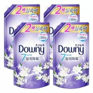 다우니 고농축 섬유유연제 화이트티와 릴리 1.6L 리필용 4개