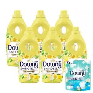 다우니 섬유유연제 생화향기 컬렉션 시트러스 앤 버베나 1L 6개 + 실내건조 프레시클린 200ml 1개 증정