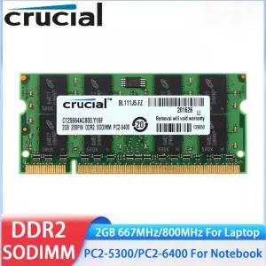 Crucial Memoria 노트북 RAM DDR2 2GB 667MHz 메모리 SODIMM PC2-5300 비 ECC 버퍼링되지 않음