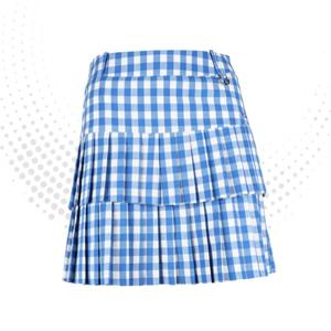 [럭스골프] 여성 캐주얼 더블 플리츠 체크 패턴 여름 큐롯 골프 스커트