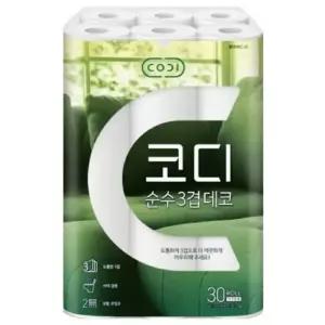[코디]순수 3겹데코 30m*30롤*3팩 90롤