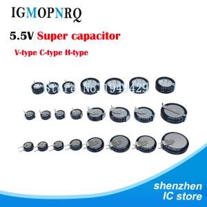 5.5V 슈퍼 커패시터 0.1F 0.22F 0.33F 7F 1F 1.5F 4.0F V-타입 버튼 패러드