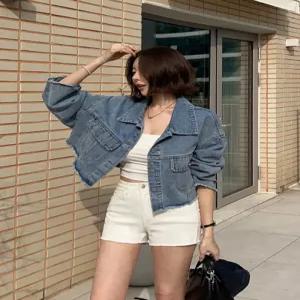 [다바걸]올덤츠크롭데님자켓
