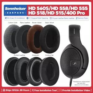 호환 Sennheiser HD 560S 558 559 555 518 515 HD400 Pro 헤드폰 이어 쿠션 메모리 폼 커버용 교체용 이어