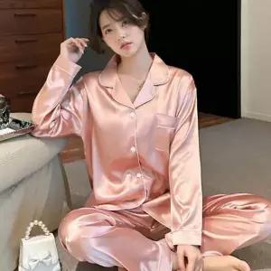 실크 잠옷 새틴 상하의 라운지 여성 잠옷 파자마
