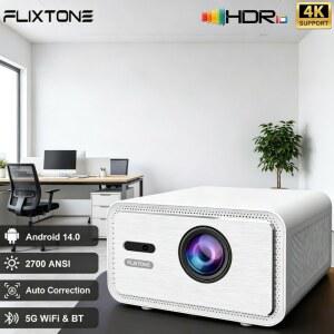 빔프로젝터 플릭스톤 D9W 미니 ANSI TV HD 비디오 프로 LED 스마트 2700 루멘 안드로이드 홈시어터 1080P 프로페셔널