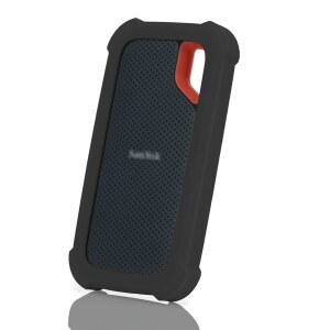 [미국배송] 샌디스크 익스트림 휴대용 신세대 SDSSDDE61 500GB 1TB 2TB 4TB 외장 SSD용 LEFXMOHY 케이스 커버 교체 E61 소프트 실리콘 포터티브 스킨 슬리브 블랙