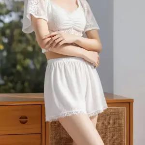 1+1 2종set 여성 3부 이너팬츠 찰랑 실키 통기성 레이스 속바지 루즈핏 사각팬츠 홈웨