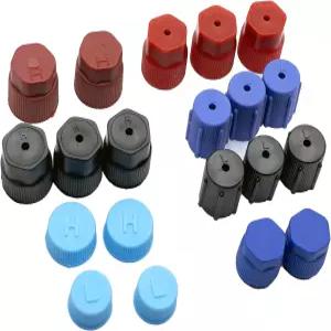 20Pcs/세트 R134a/R12 13mm 에어컨 서비스 AC 시스템 충전 포트 캡 에이트 스타일은 대부분의 자동차 에