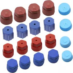 코만데 20Pcs/세트 R134a/R12 13mm 에어컨 서비스 AC 시스템 충전 포트 캡 각 유형별로