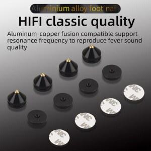 호환 HIFIDIY LIVE 4PCS 4세트 스피커 스탠드 발 받침대 알루미늄 합금 금속 천연 나무 아님 스파이크 콘 플로어 풋 네일 M23 20