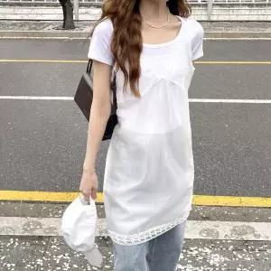 [하프클럽/]여자 데일리 레이스 레이어드 미니원피스