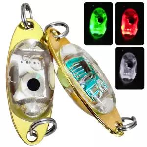 1pcs LED 라이트 금속 스피너 스푼 미끼 송어 낚시 하드 스팽글 Paillette 인공 Spinnerbait 물고기 도구