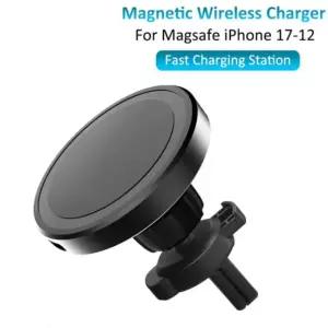 차량용무선충전기 거치대 200W 자석 차량용 16 충전기 고속 스마트폰 클립형 스탠드 White No Cable