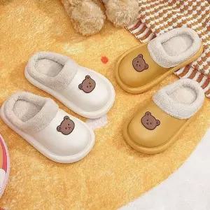 WL 겨울 사무실 실내화 곰돌이 방한 털신 방수 슬리퍼