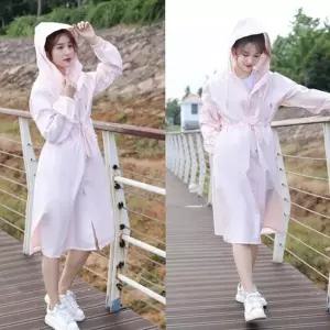 여성 우비 트렌치 후드 캐주얼 여성 레인코트 방수 간절기 얇은 자켓 경량 점퍼 집업