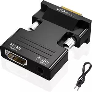 노트북 PC 모니터 프로젝터 HDTV 크롬북 Roku Xbox용 HDMI-VGA 오디오 출력 케이블 컴퓨터 셋톱박스 컨버터