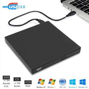 CD롬 플레이어 USB 슬림 외부 DVD RW CD 버너 윈도우 11 LINUX VCD 드라이브 MAC 리더 10 PC 노트북 OS 라이터