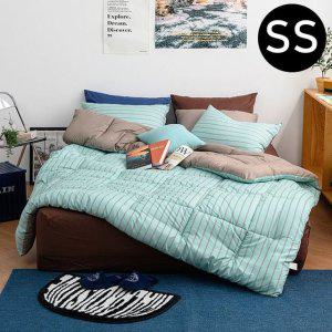 해피니 마크 소프트마이크로 차렵이불 베개커버세트 슈퍼싱글 SS (민트) (베개솜 별매)