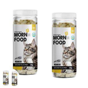 고양이동결건조 간식 트릿 자연 훈련 보상 프리미엄 동결건조 고양이 간식 북어 55g x2