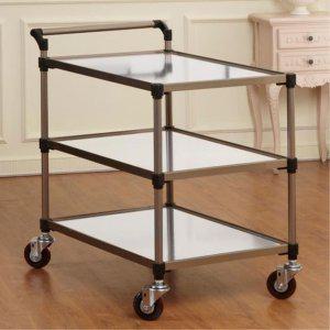 안정적인 바퀴형 조립식 스텐 3칸 서빙카트 3단카트 소