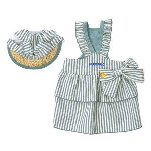 패리스독 강아지옷 버터스트라이프 드레스 모자 세트 (블루) (L)