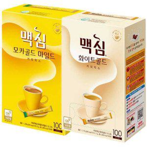 맥심 커피믹스 모카골드 마일드 100T + 화이트골드 100T