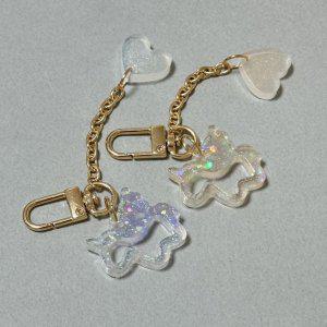 행운과 기적을 담은 유니콘 레진 키링 백참 필즈웜