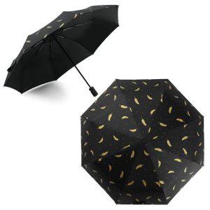 자외선차단 나뭇잎 암막 양우산 블랙 미니 우산 양산