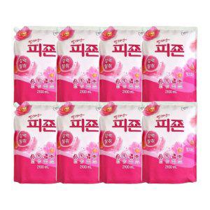 핑크로즈 섬유유연제 리필 대용량 2100ml 8개입