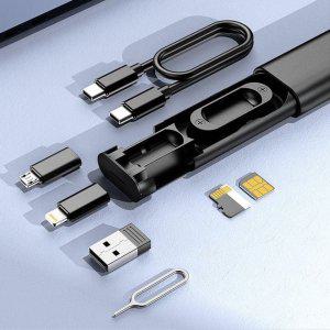 휴대폰 멀티충전 키트 C타입 8핀 OTG 외장하드 SIM툴