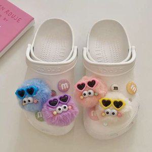 러블리 털 연탄 신발 액세서리 세트 신발장식품 비즈공예재료 키링부자재 비즈재료 비즈부자재