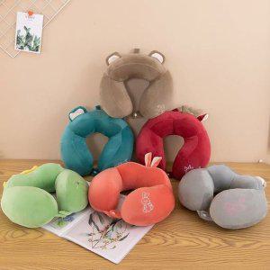 사무실 U자형 목쿠션 휴대용 여행용 캐릭터 낮잠 베개