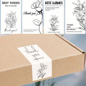 택배 박스 포장 스티커 100p 배달 리뷰 선물 답례품