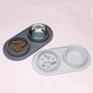 고양이 급체 방지 식기 강아지 슬로우 식기 고양이 사료 그릇