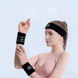 헤어밴드 손목밴드 2종세트 스포츠 운동 땀 흐름 방지 아대