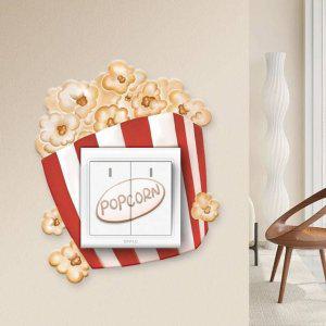 1+1 벽 스위치 커버 스티커 팝콘 인테리어 데코 장식