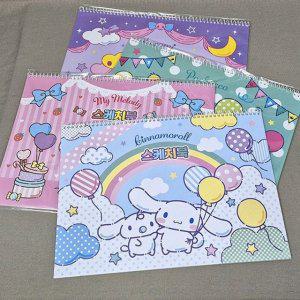 산리오 캐릭터즈 캔버스 스케치패드 초등 미술 연습장 드로잉 노트 5권 세트