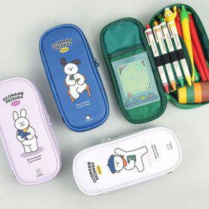 핑크풋 귀여운 캐릭터 필통 파우치 다용도 메이크업 화장품 수납 케이스 핑크 5색 세트