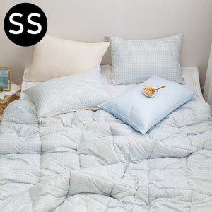 패드 소프트마이크로 SS 화이트) 패드세트 슈퍼싱글 해피니 블루. 차렵이불 (이불 쿠키체크