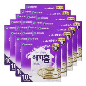 해피홈 무색소 무향료 모기향s 10입x10개