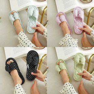 리본 도트 쿠션 실내화 슬리퍼 층간소음 방지 여성 거