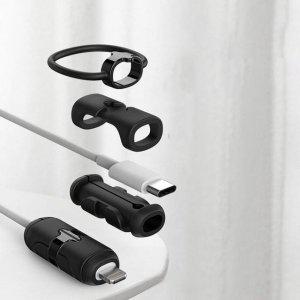 충전케이블 보호캡 충전선 정리 보관 2set 단선방지 홀더 덮개