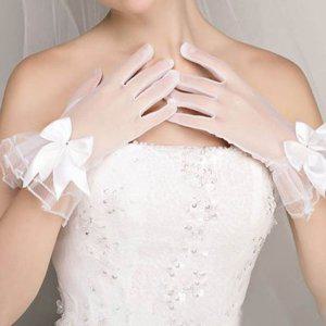 화이트 퍼프 웨딩장갑 리본핀 헤어핀 악세사리 머리띠