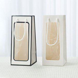 투명창 쇼핑백 와인 가방 선물용 선물포장 양주 손잡이 종이봉투 와인쇼핑백