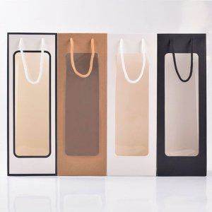 와인 블랙 쇼핑백 와인가방 종이백 선물봉투 종이 캐리어 종이 쇼핑백