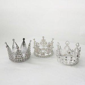 왕관 티아라 케이크 장식 큐빅 웨딩 생일 진주 헤어밴드 다이아