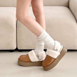 카멜 겨울 방한 털신 투웨이 실내화 어그슬리퍼 뮬슬리퍼 털실내화